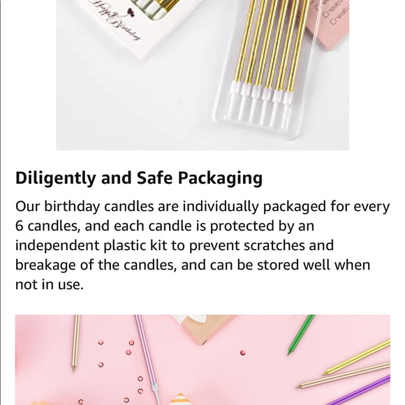 Candles-Long Thin Cake/Cupcake Candles Total 72 - Picture 13 of 13